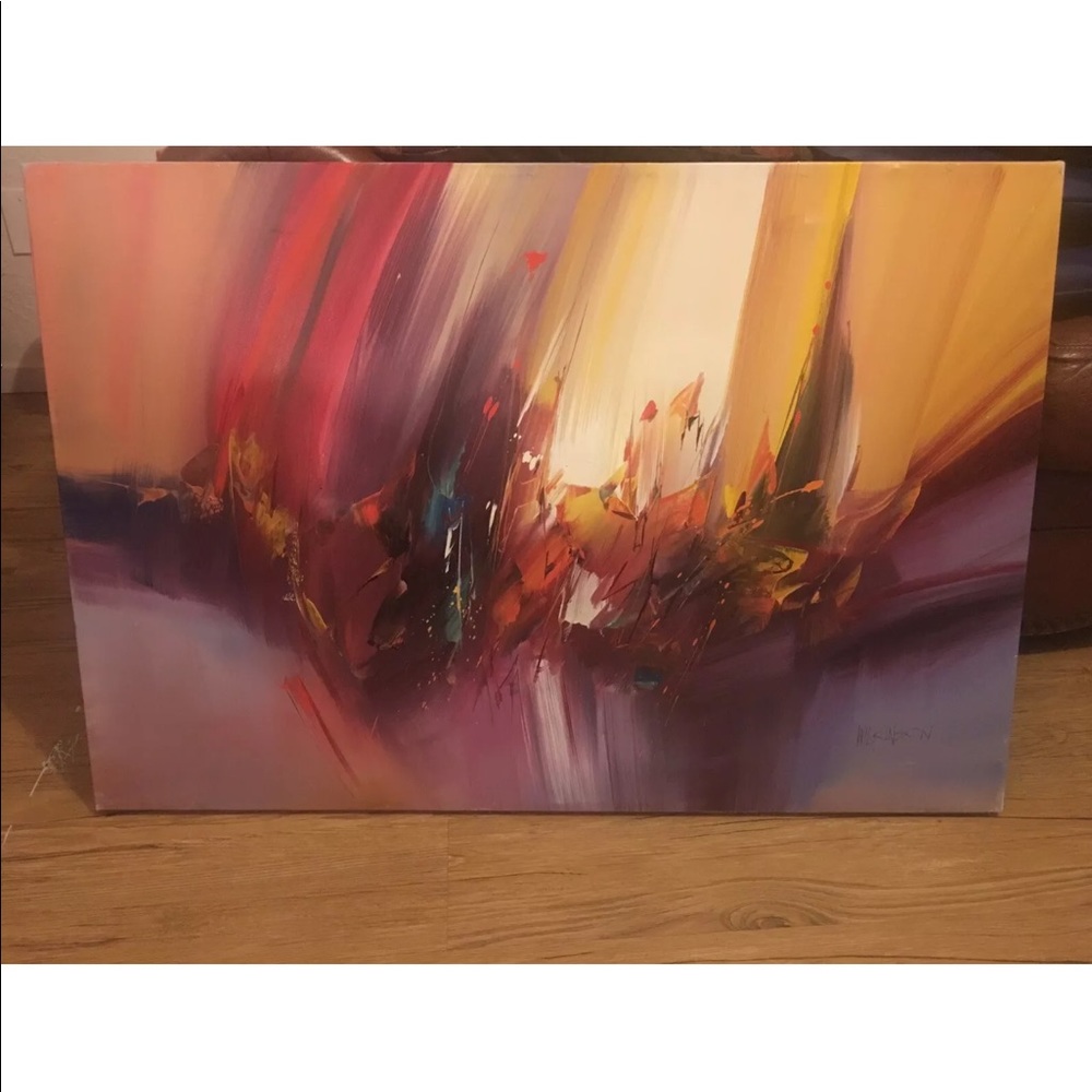 ORIGINAL ABSTRACT Painting Signed WILKINSON! L@@k